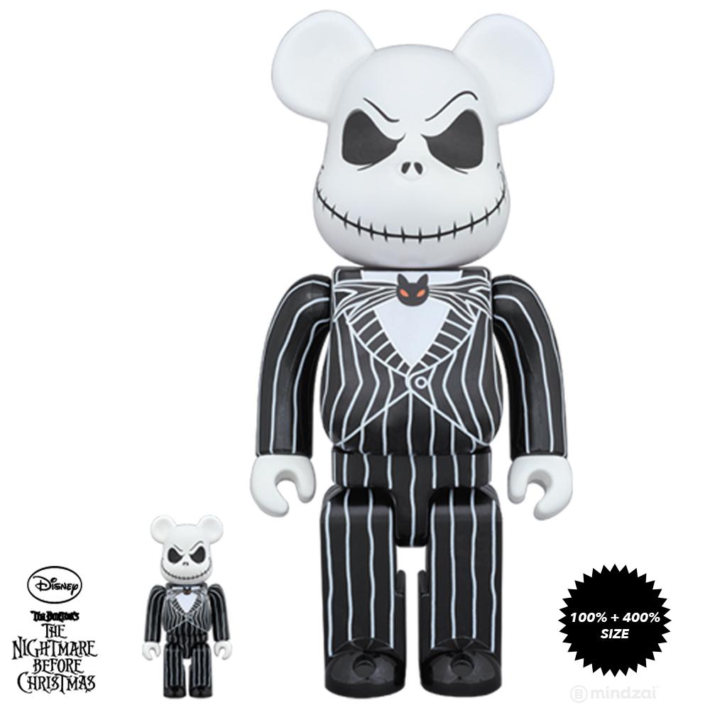 Jack Skellington The Nightmare Before Christmas 100% and 400% Bearbrick Set