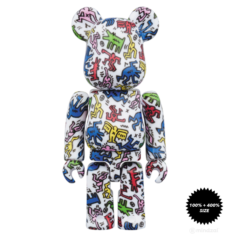 Keith Haring 100% and 400% Bearbrick Set