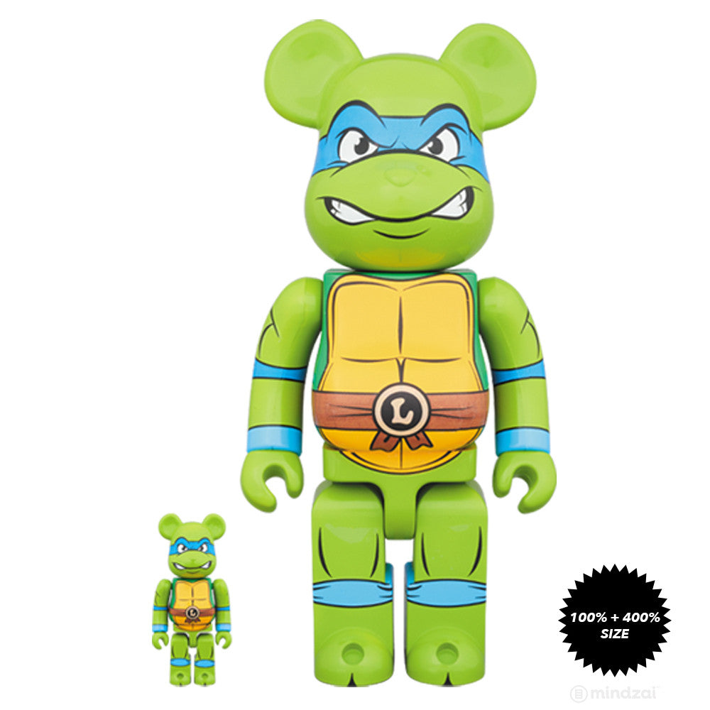 Leonardo TMNT 100% and 400% Bearbrick Set