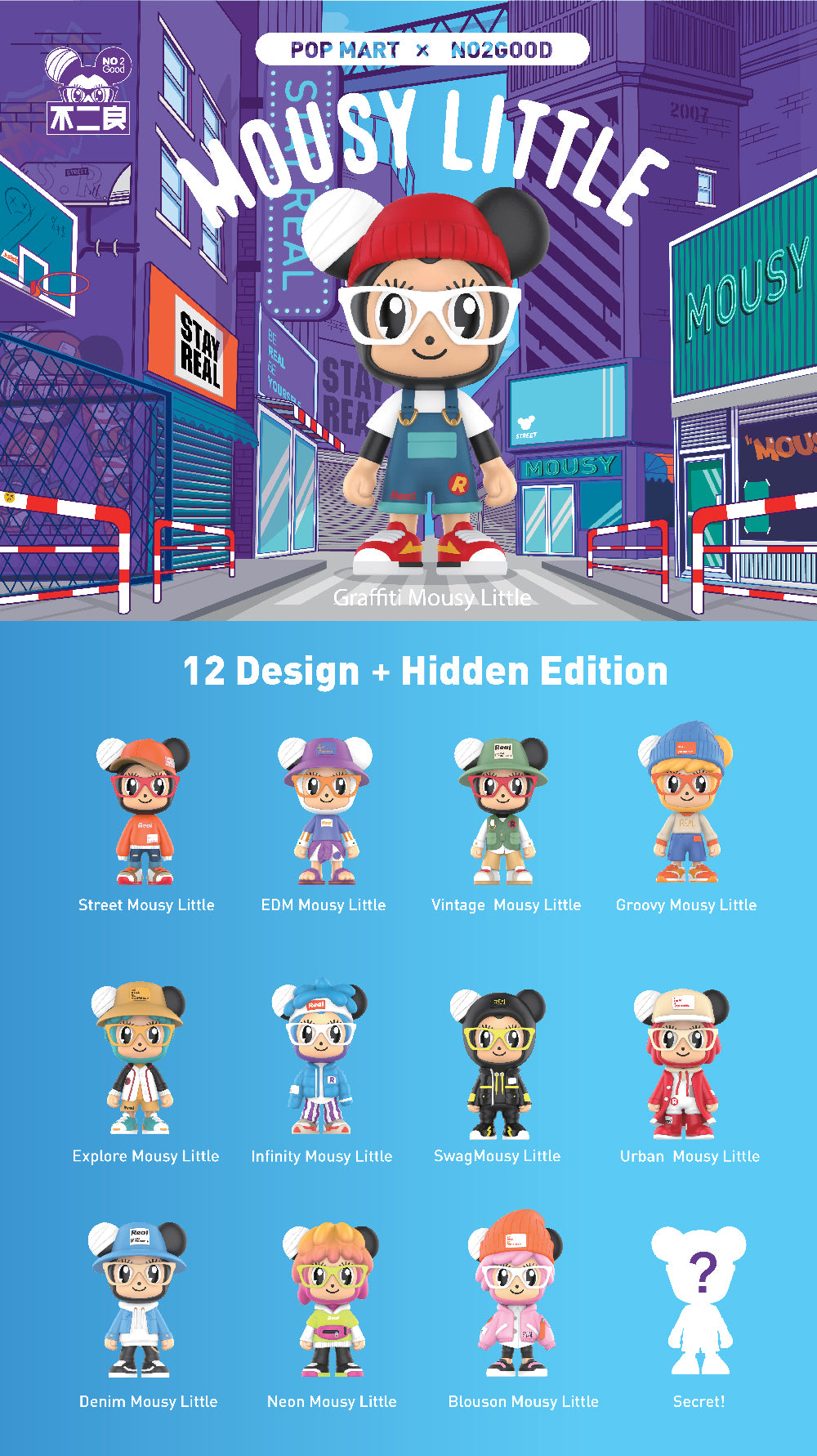 Mousy Little x Stay Real Trendy Era Blind Box Toy Series by No2Good x POP MART