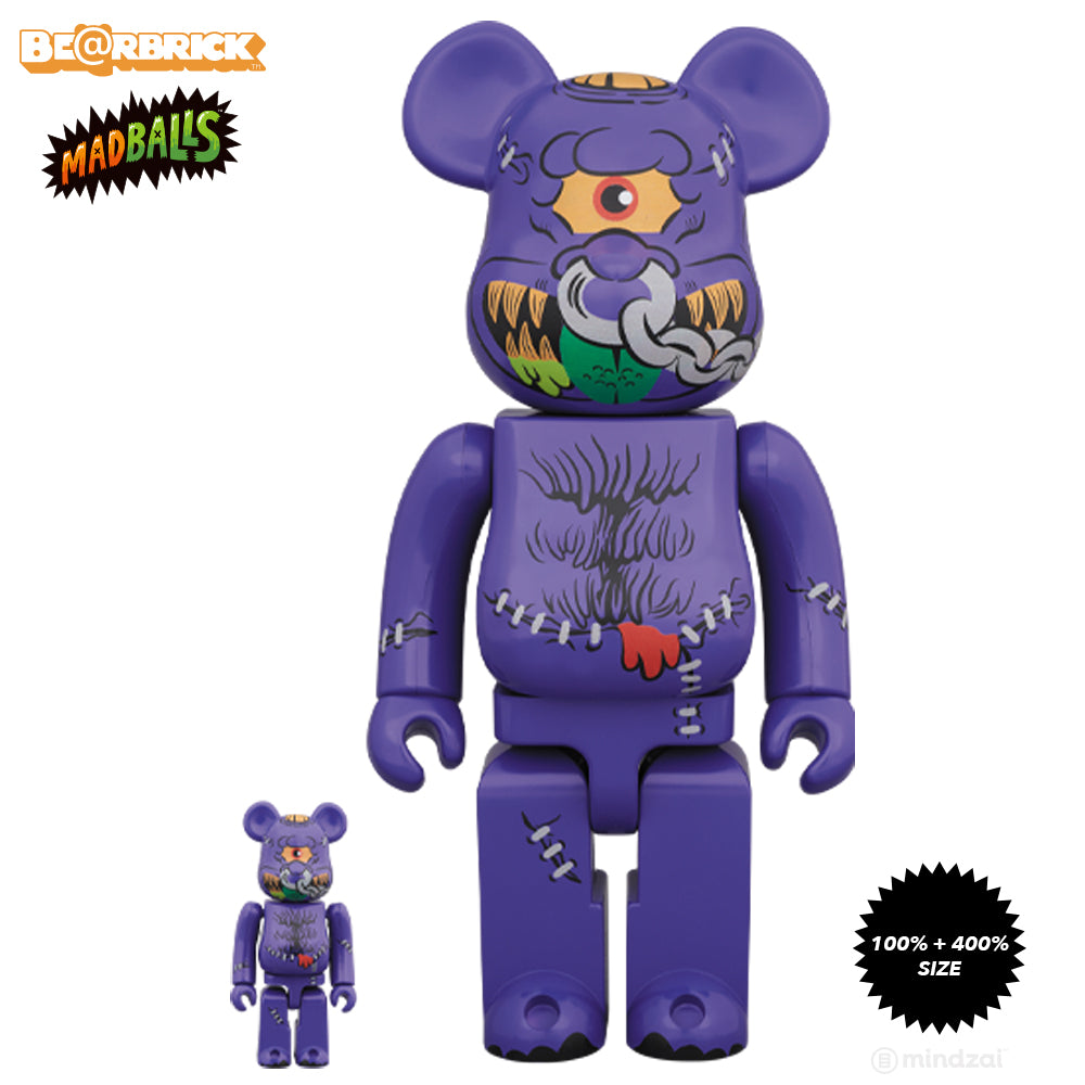 MadBalls Horn Head 100% + 400% Bearbrick Set by Medicom Toy