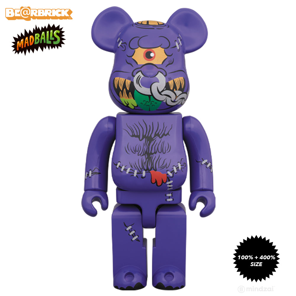 MadBalls Horn Head 100% + 400% Bearbrick Set by Medicom Toy