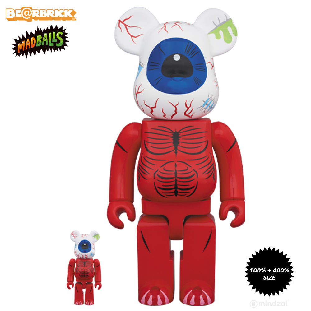 MadBalls Oculus Orbus 100% + 400% Bearbrick Set by Medicom Toy