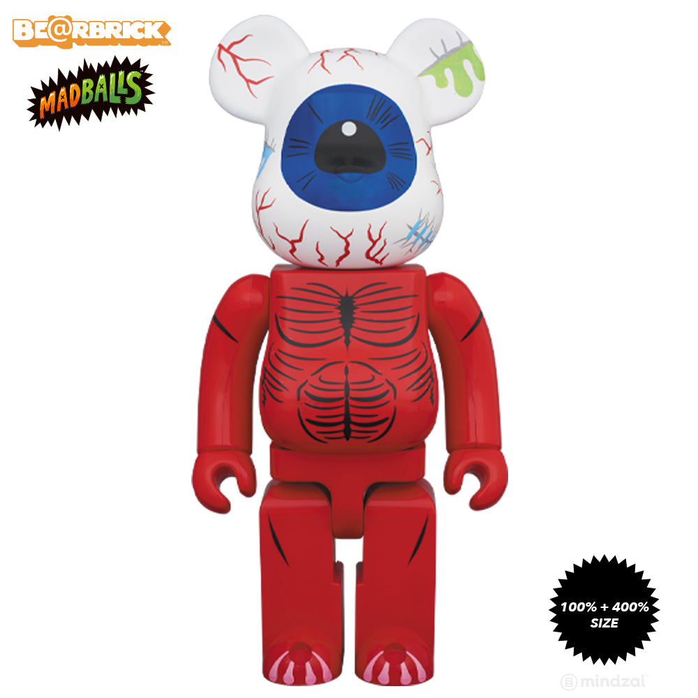MadBalls Oculus Orbus 100% + 400% Bearbrick Set by Medicom Toy