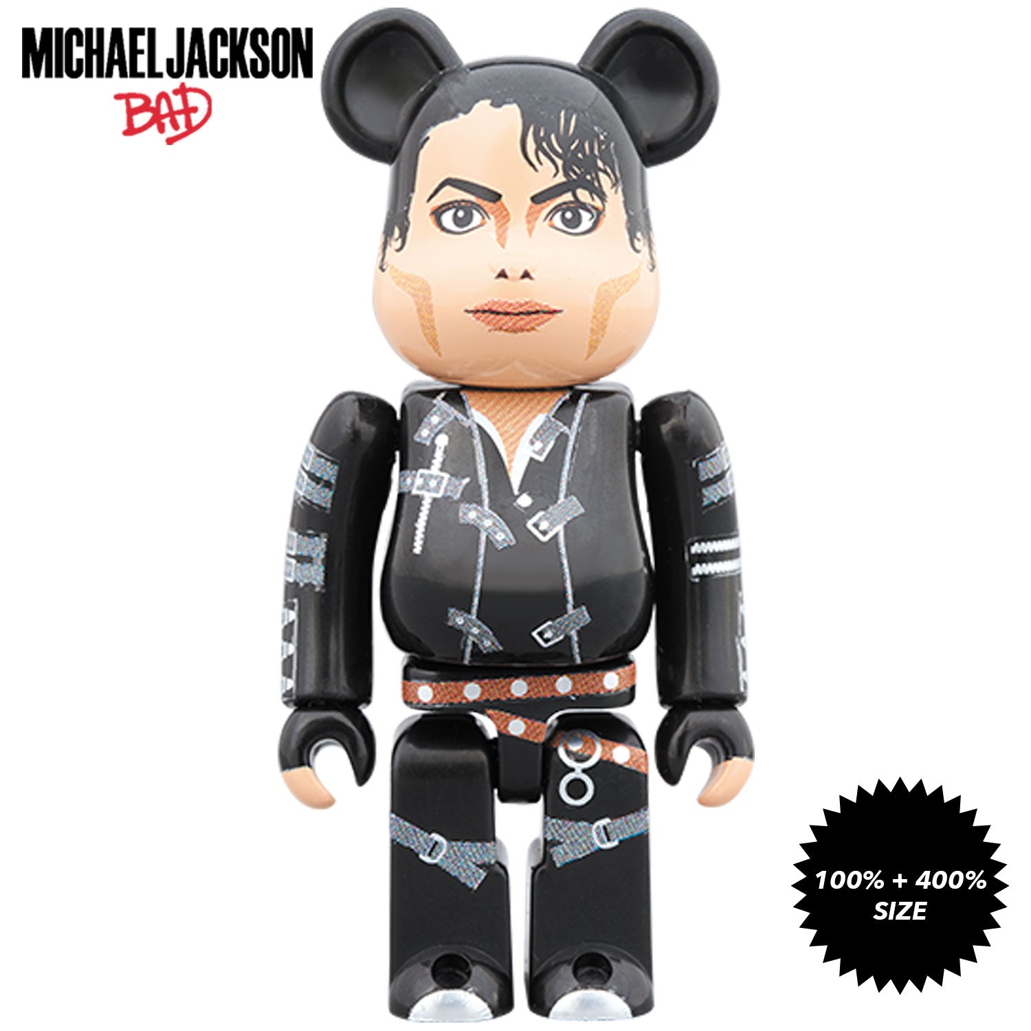 Michael Jackson BAD 100% + 400% Bearbrick Set by Medicom Toy