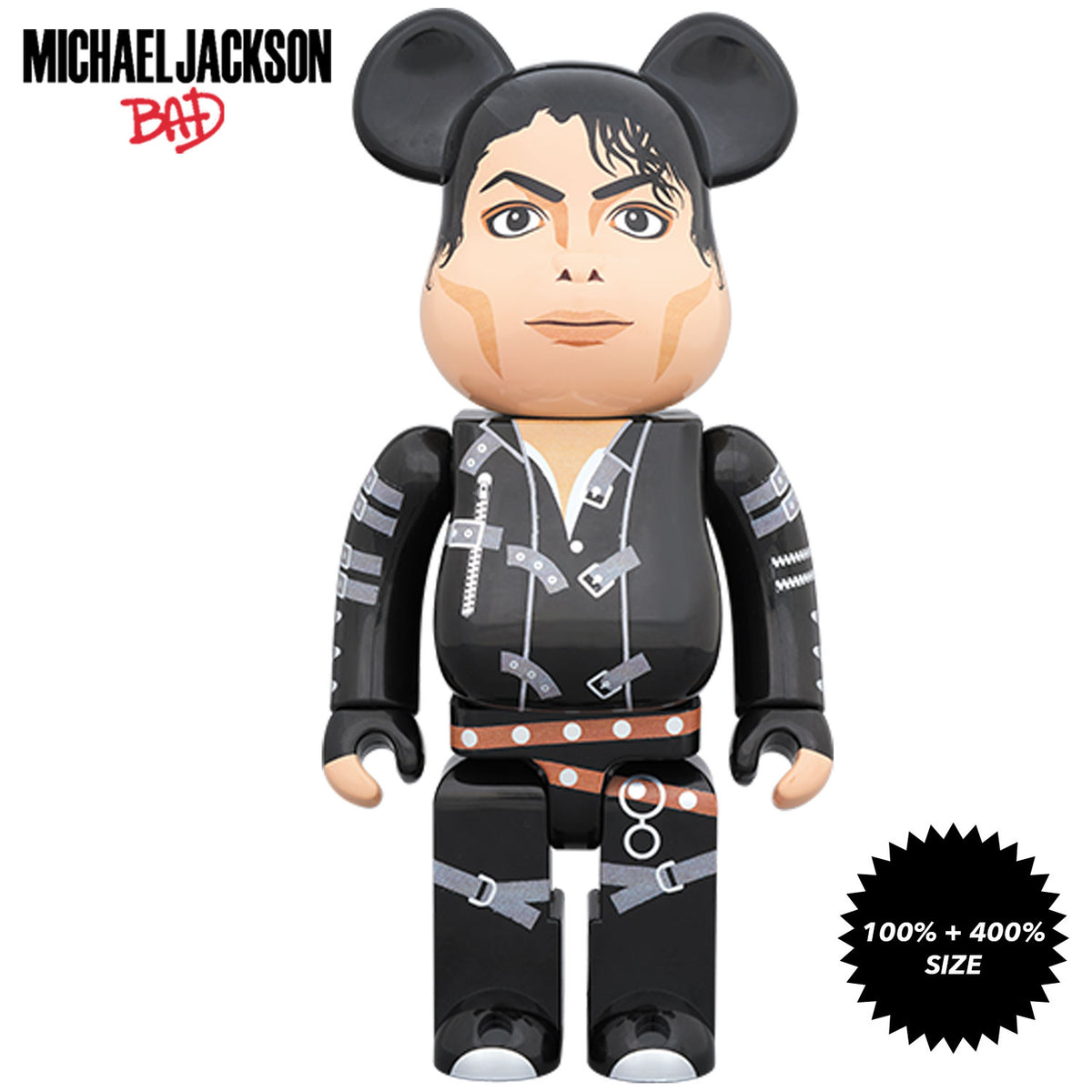 Michael Jackson BAD 100% + 400% Bearbrick Set by Medicom Toy