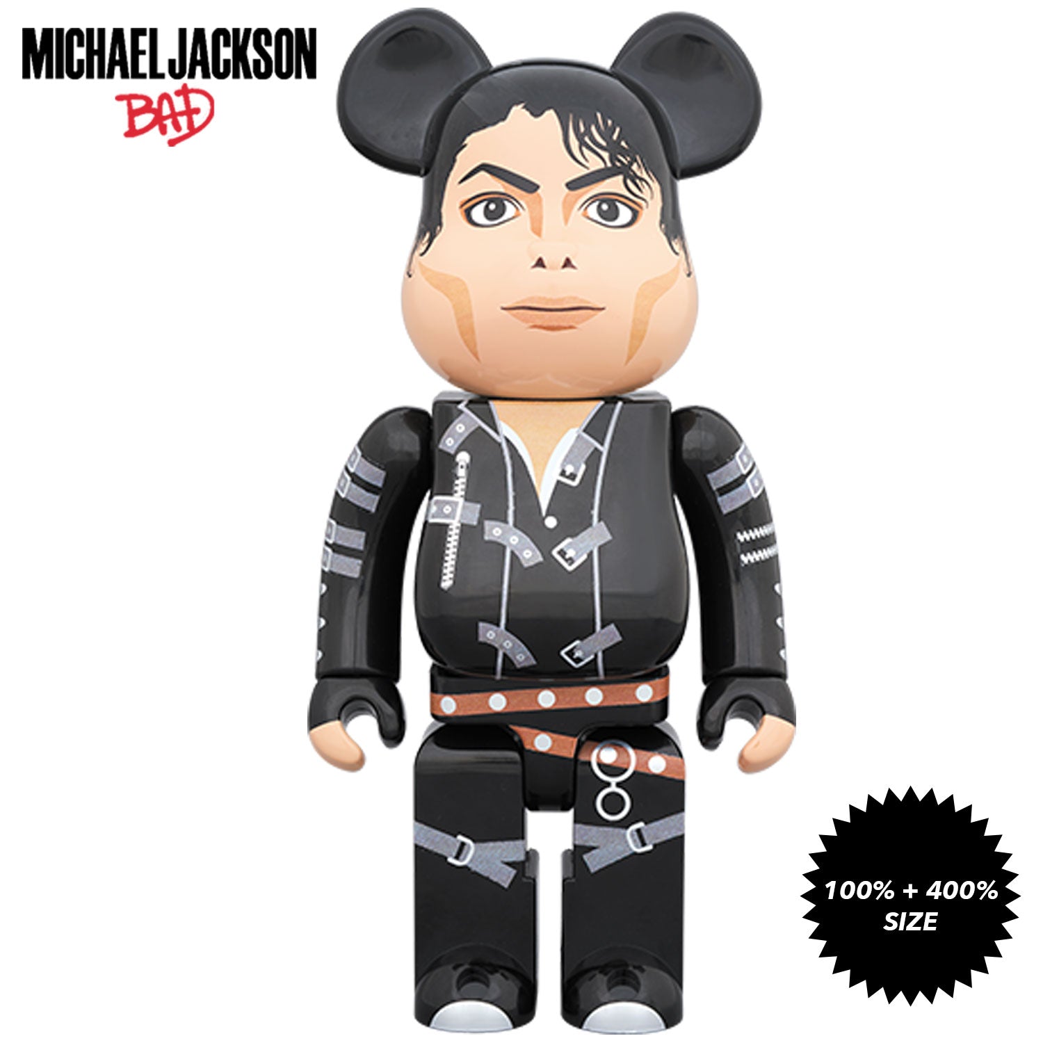 Michael Jackson BAD 100% + 400% Bearbrick Set by Medicom Toy