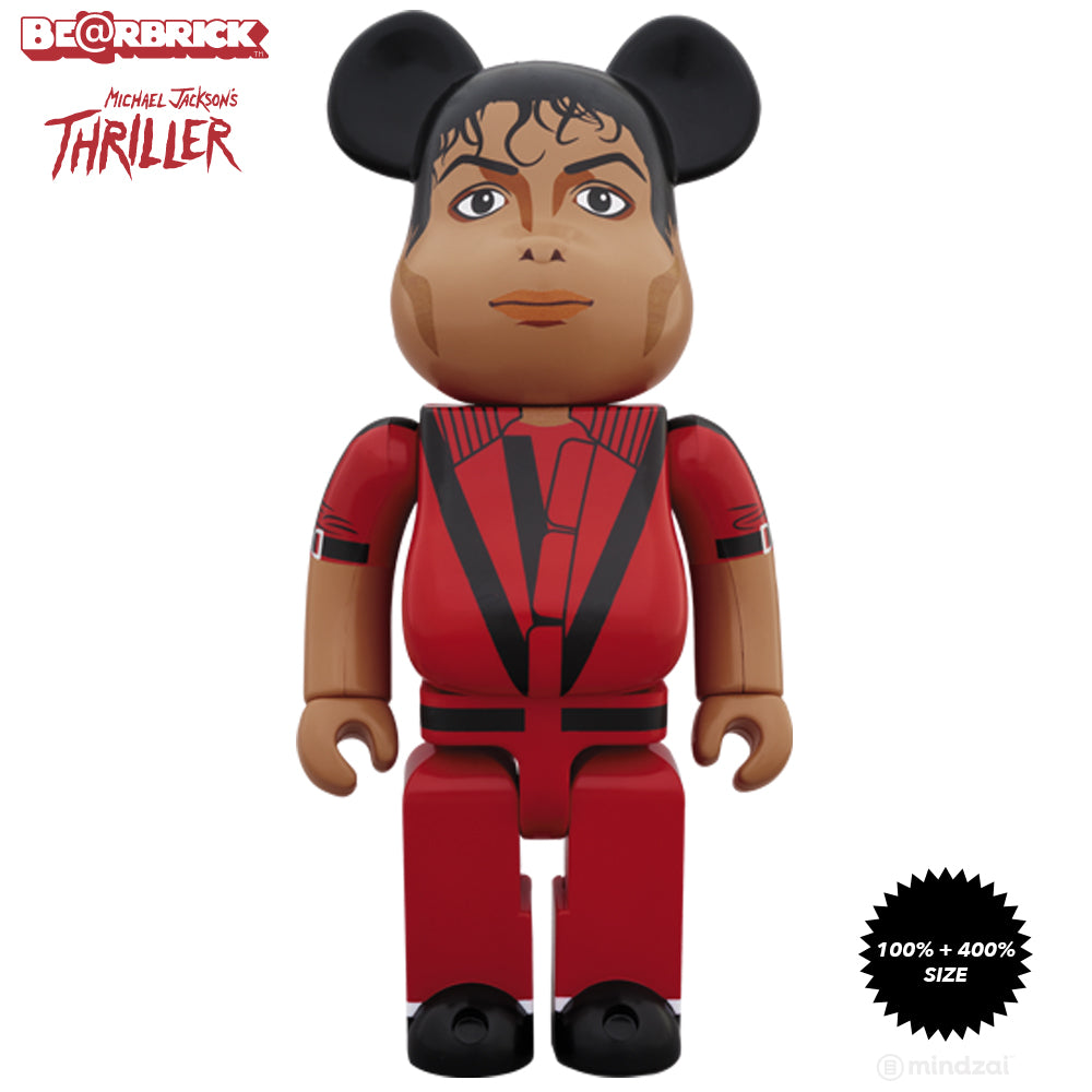 Michael Jackson Thriller Red Jacket 100% + 400% Bearbrick Set by Medicom Toy