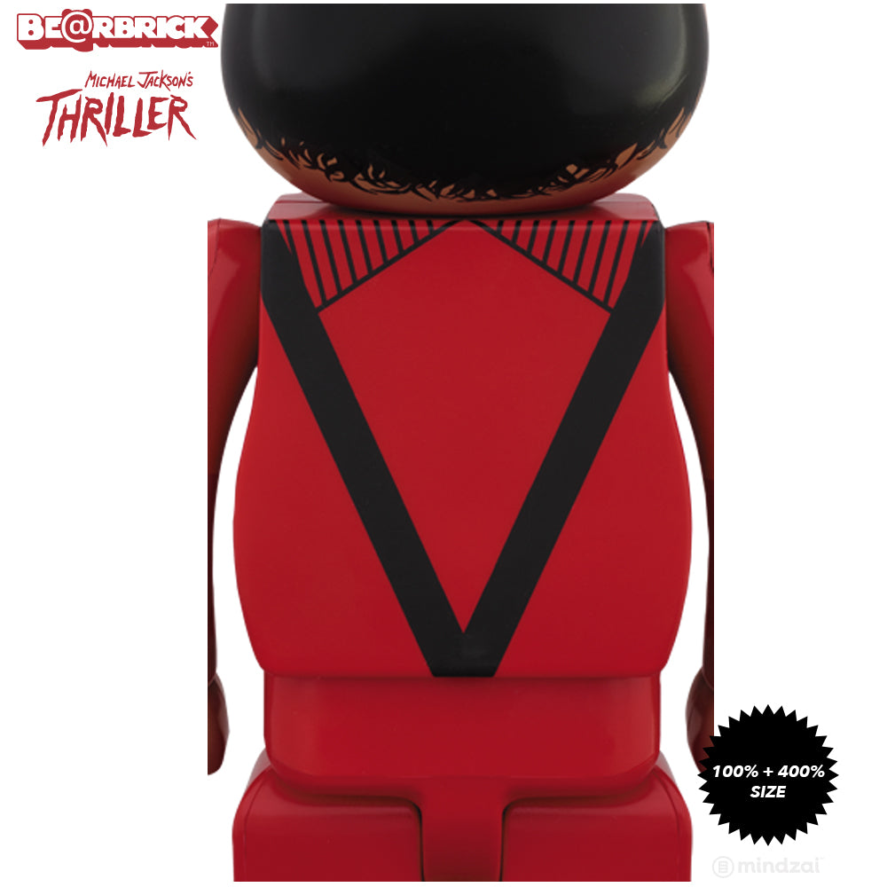 Michael Jackson Thriller Red Jacket 100% + 400% Bearbrick Set by Medicom Toy