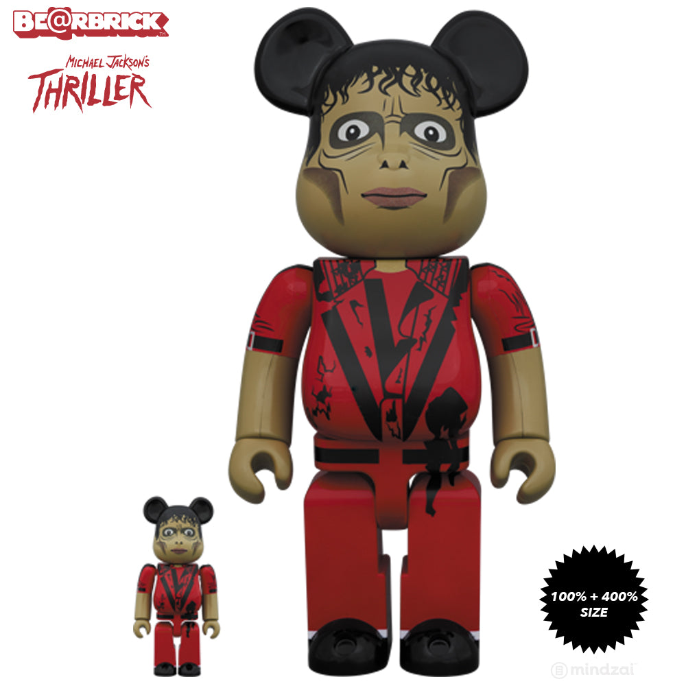 Michael Jackson Thriller Zombie 100% + 400% Bearbrick Set by Medicom Toy