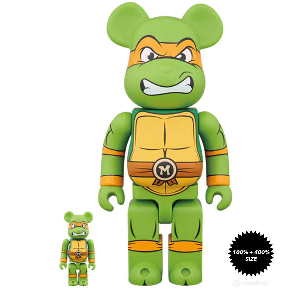 Michaelangelo TMNT 100% and 400% Bearbrick Set