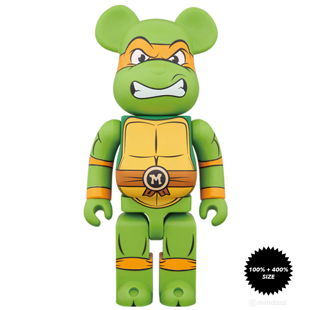 Michaelangelo TMNT 100% and 400% Bearbrick Set