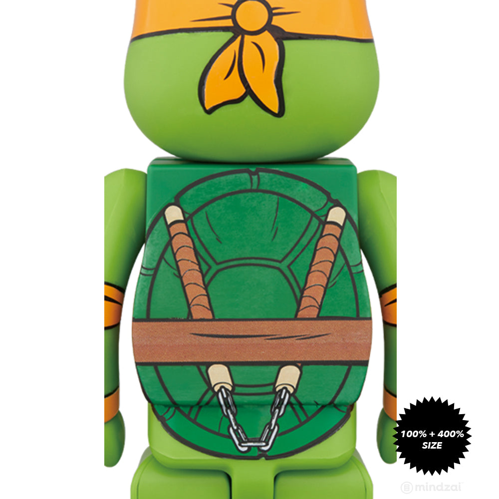 Michaelangelo TMNT 100% and 400% Bearbrick Set