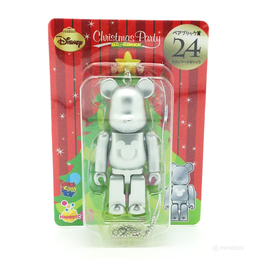 Disney Bearbrick Unbreakable - Happy Kuji # 24 - Mickey Mouse Logo Silver Metallic Version 100% Size