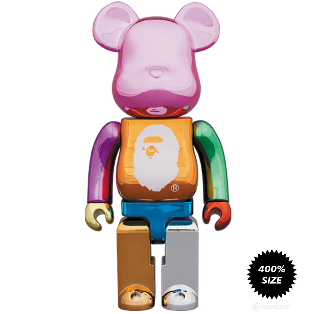 Bape Multicolor Foil XXV 25th Anniversary 400% Bearbrick by Bape x Medicom Toy