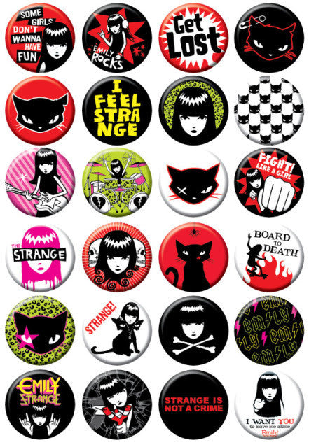 Emily the Strange Buttons - Mindzai Toy Shop