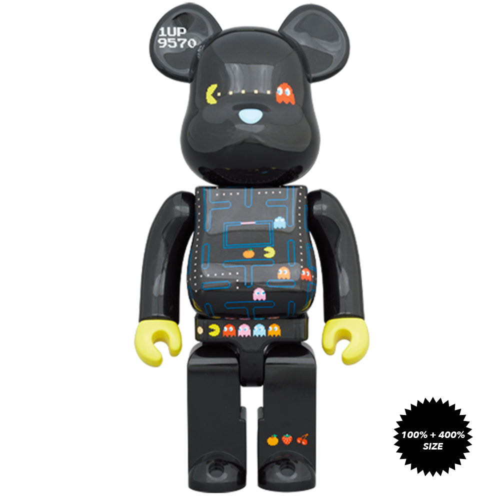 Pac-Man 100% + 400% Bearbrick Set by Medicom Toy