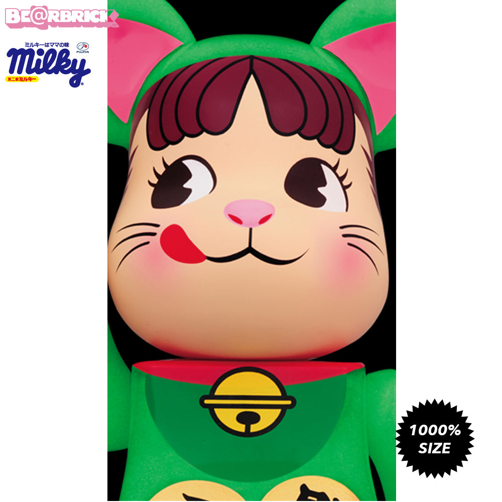 Peko Chan Lucky Cat Glow In The Dark 1000% Bearbrick by Fujiya x Medicom Toy