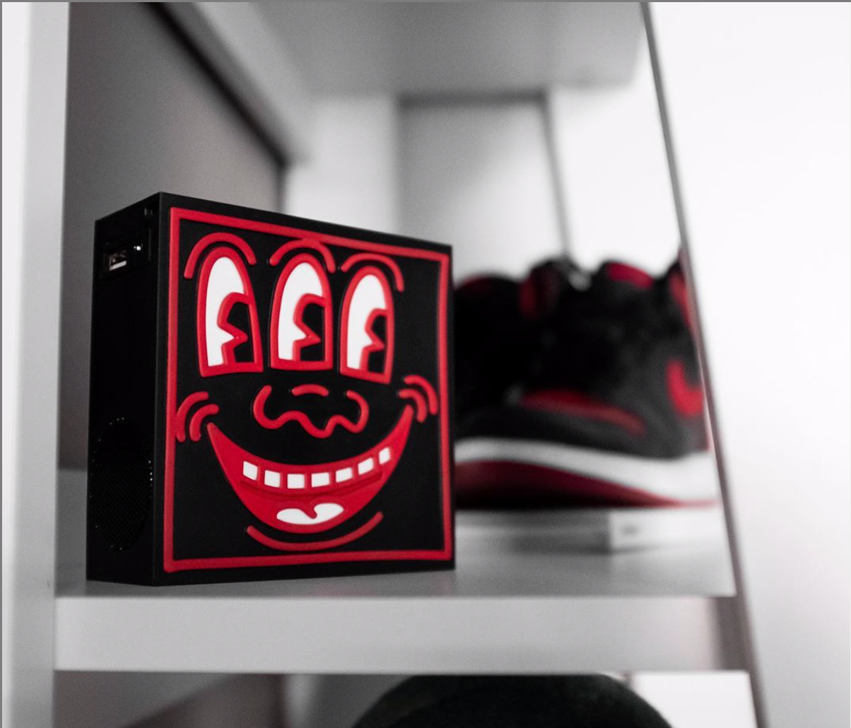 Keith Haring SoundQube Black Bluetooth Speaker - Mindzai Toy Shop