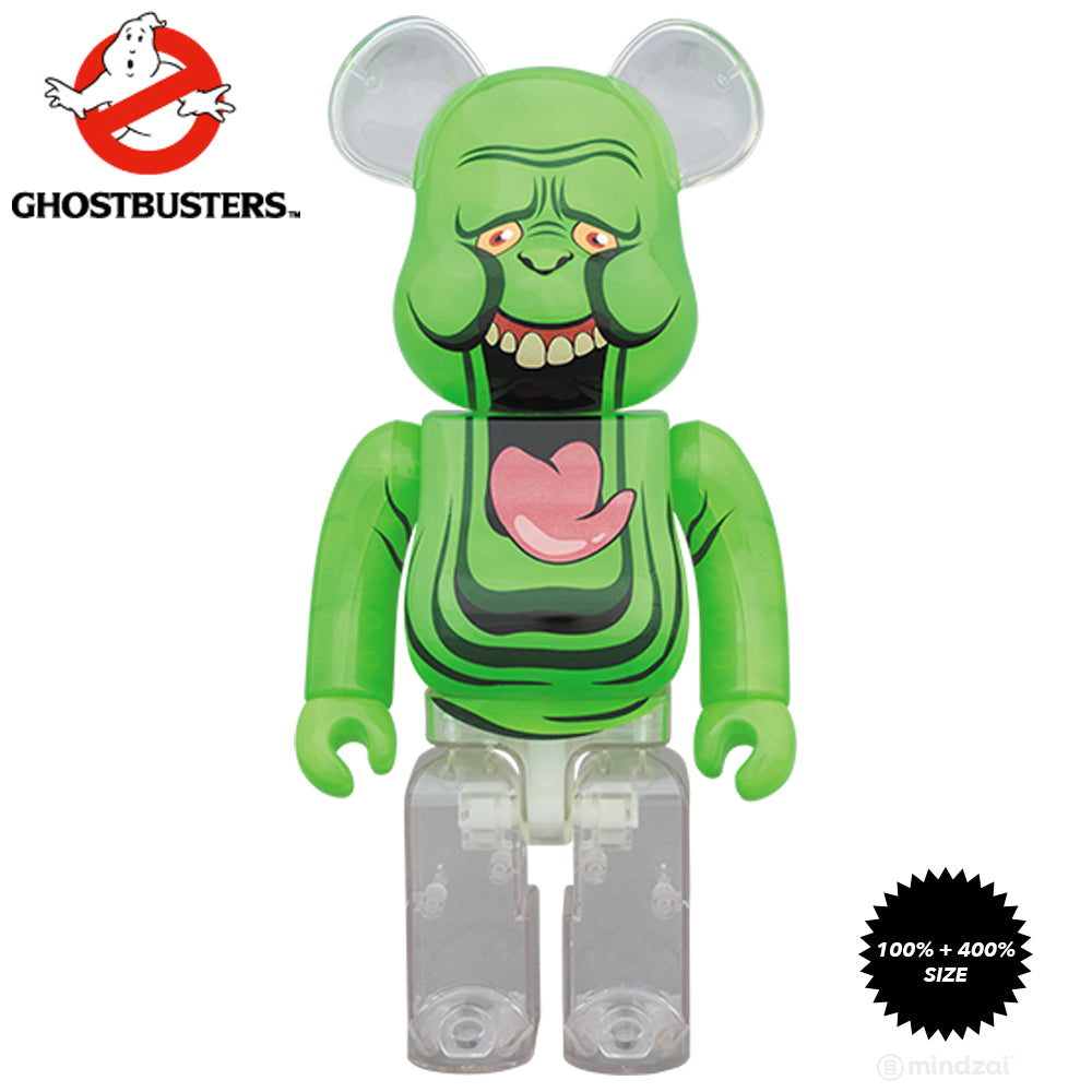 Ghostbusters Slimer the Green Ghost 100% + 400% Bearbrick Set by Medicom Toy