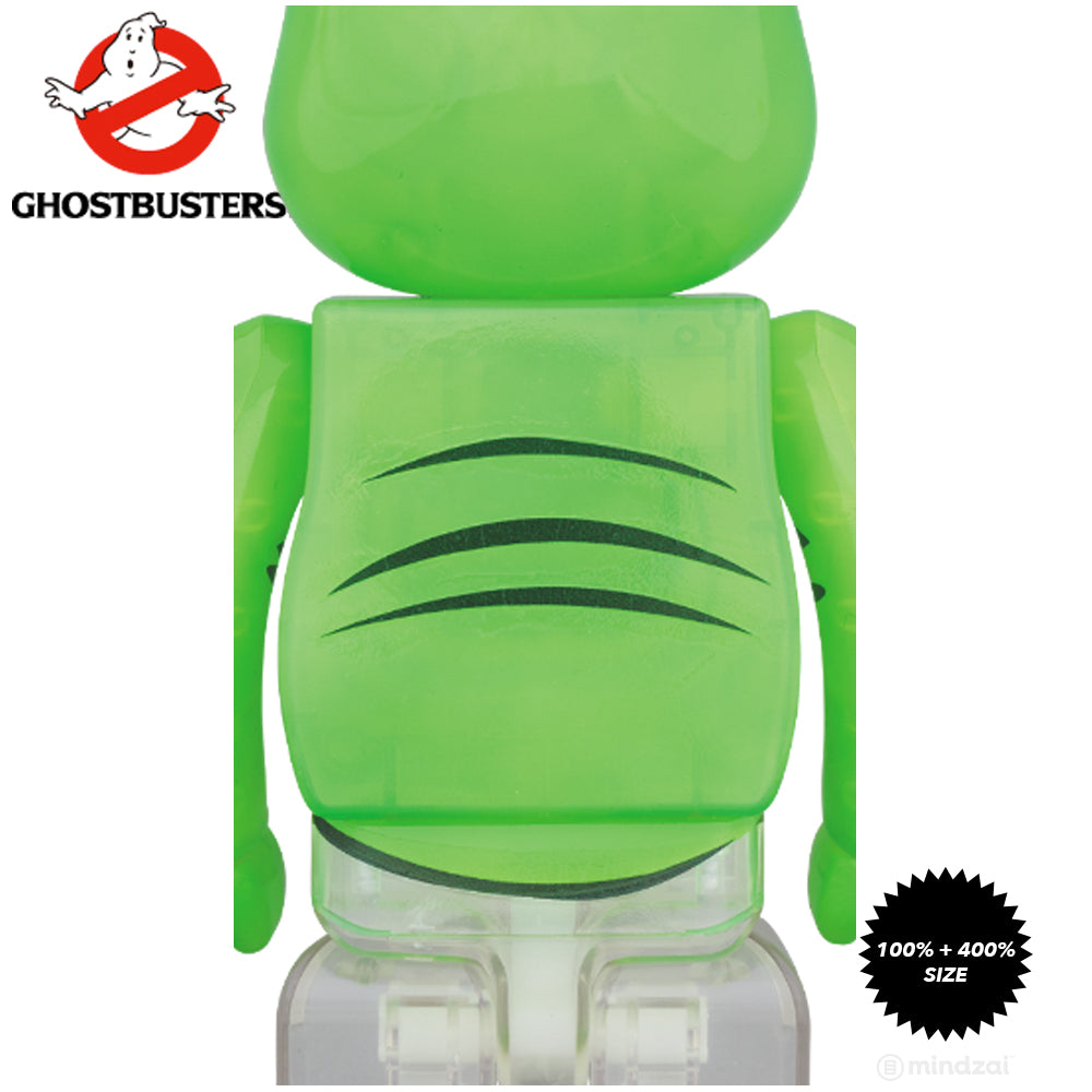 Ghostbusters Slimer the Green Ghost 100% + 400% Bearbrick Set by Medicom Toy