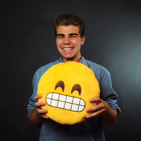 Grin Emoji Plush Pillow by Throwboy - Mindzai  - 2