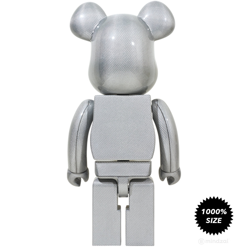 Texalium Carbon Fibre Silver 1000% Bearbrick by Medicom Toy