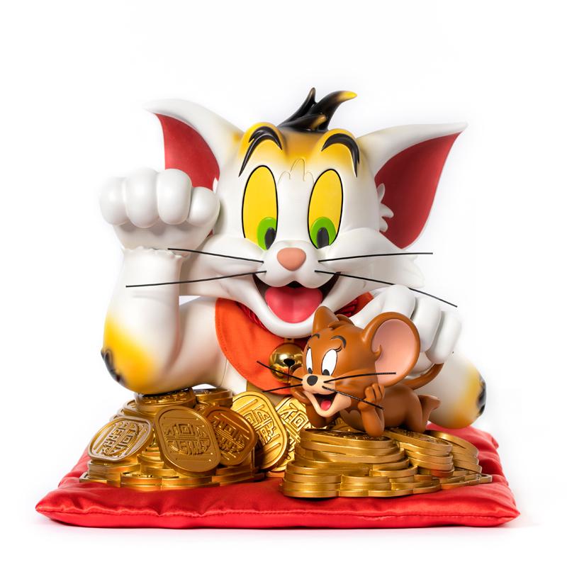 Tom and Jerry Lucky Cat Maneki Neko Ver. Art Toy by ToyQube