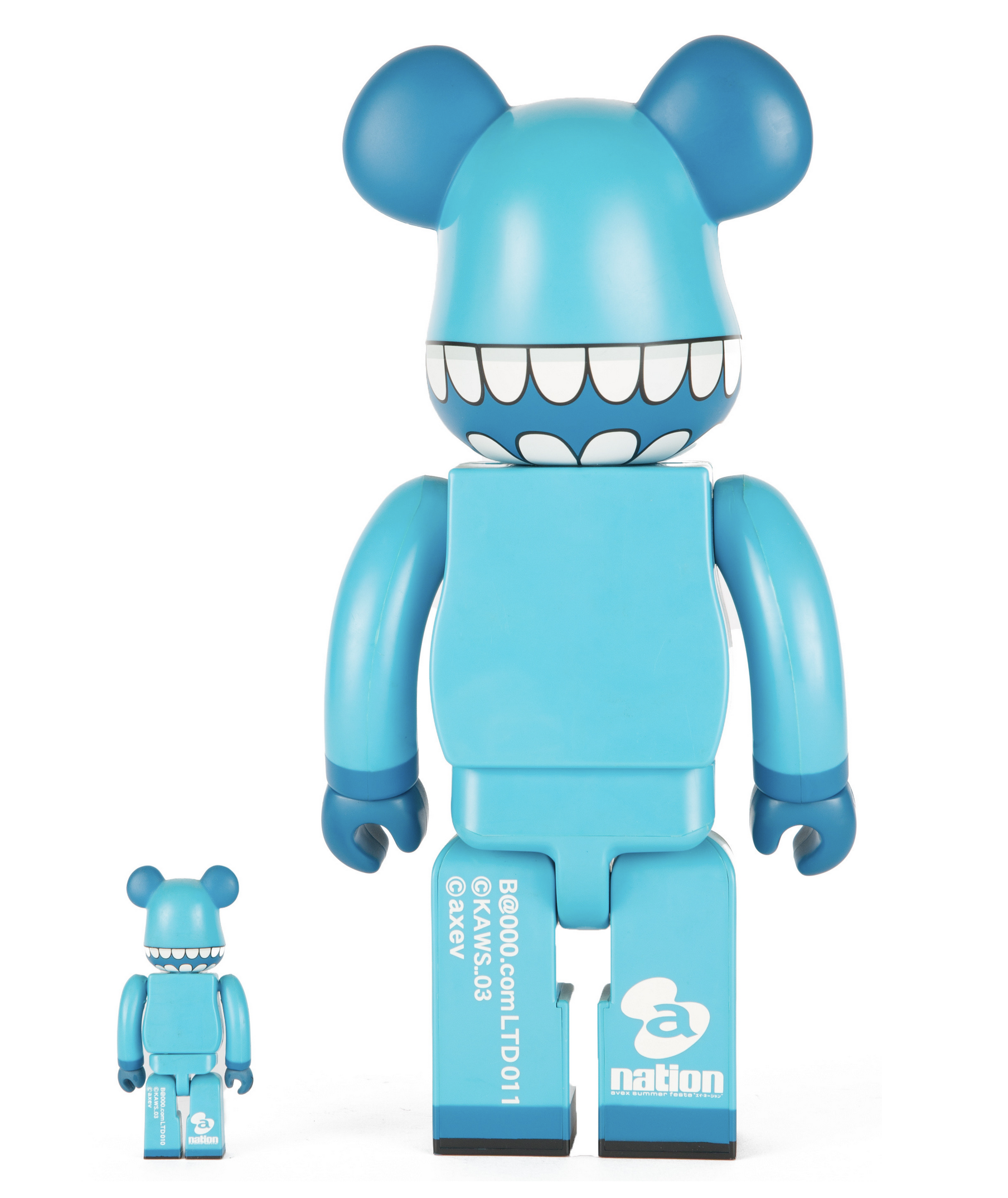Bearbrick x a-nation KAWS Chompers 100% & 400% Set Blue - Mindzai