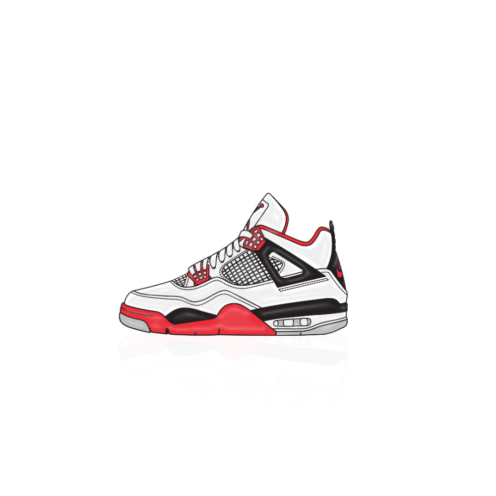 Jordan 4 Fire Red Soft Enamel Pin by Shoobox