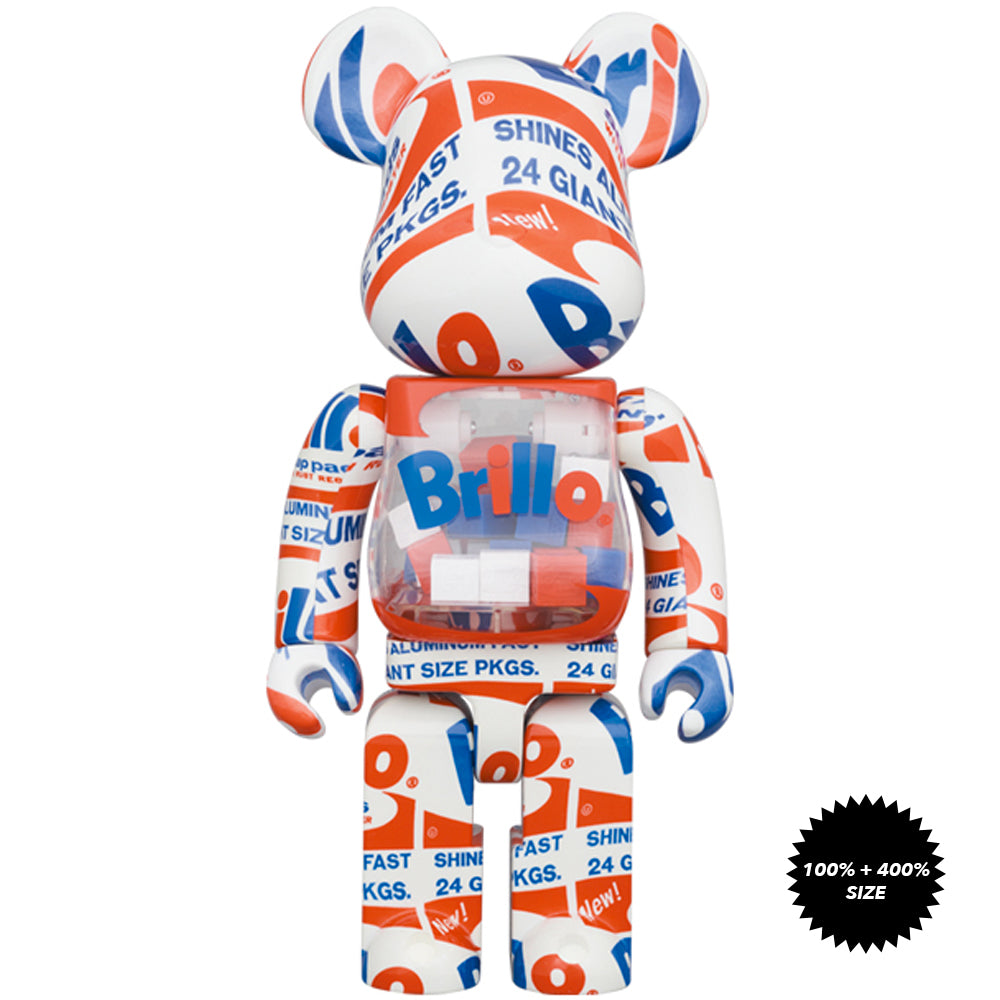 Andy Warhol "Brillo" (2022) 100% + 400% Bearbrick Set by Medicom Toy