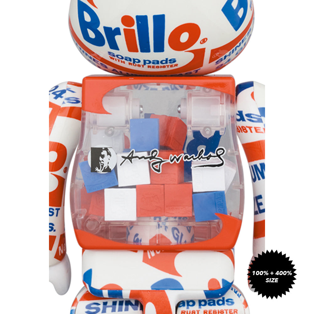 Andy Warhol "Brillo" (2022) 100% + 400% Bearbrick Set by Medicom Toy