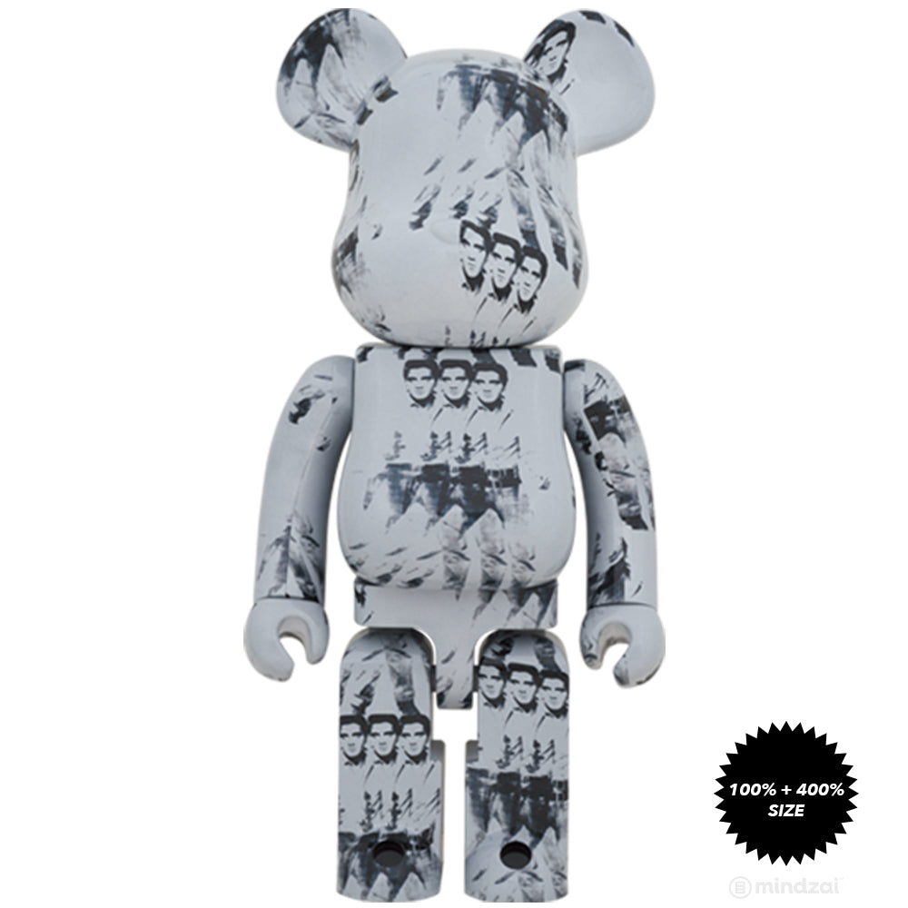 Andy Warhol Elvis Presley 100% + 400% Bearbrick Set by Medicom Toy