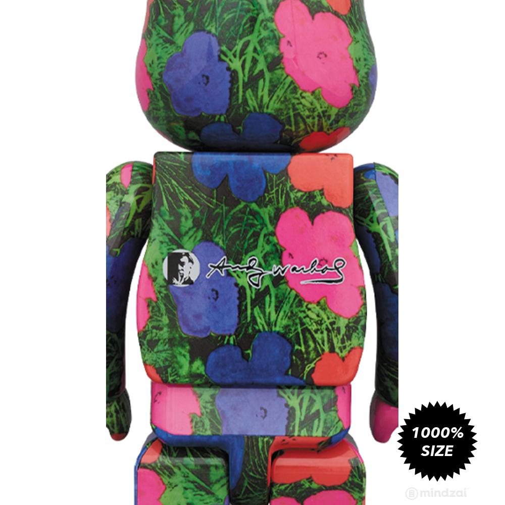 Andy Warhol Flowers 1000% Bearbrick by Medicom Toy x Warhol