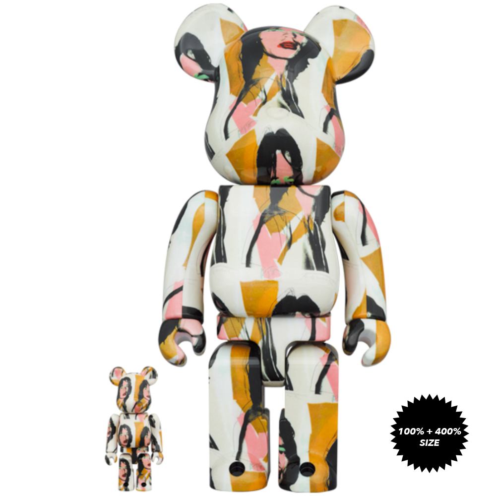 Andy Warhol x The Rolling Stones Mick Jagger 100% + 400% Bearbrick 