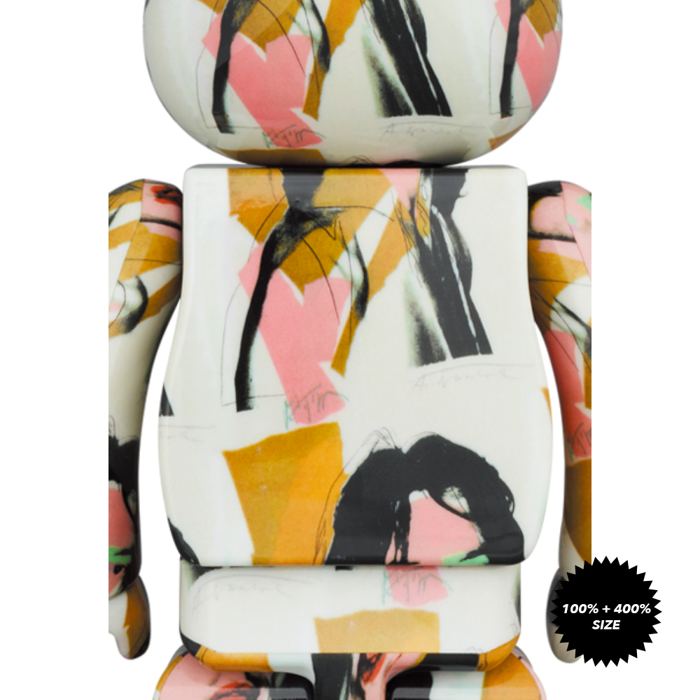 Andy Warhol x The Rolling Stones Mick Jagger 100% + 400% Bearbrick Set by Medicom Toy