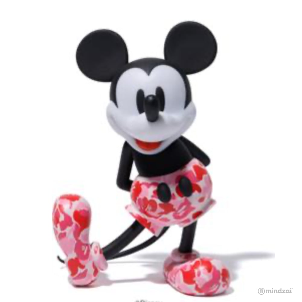 BAPE Mickey Mouse Vinyl Collectible Dolls VCD by Medicom Toy - Pink