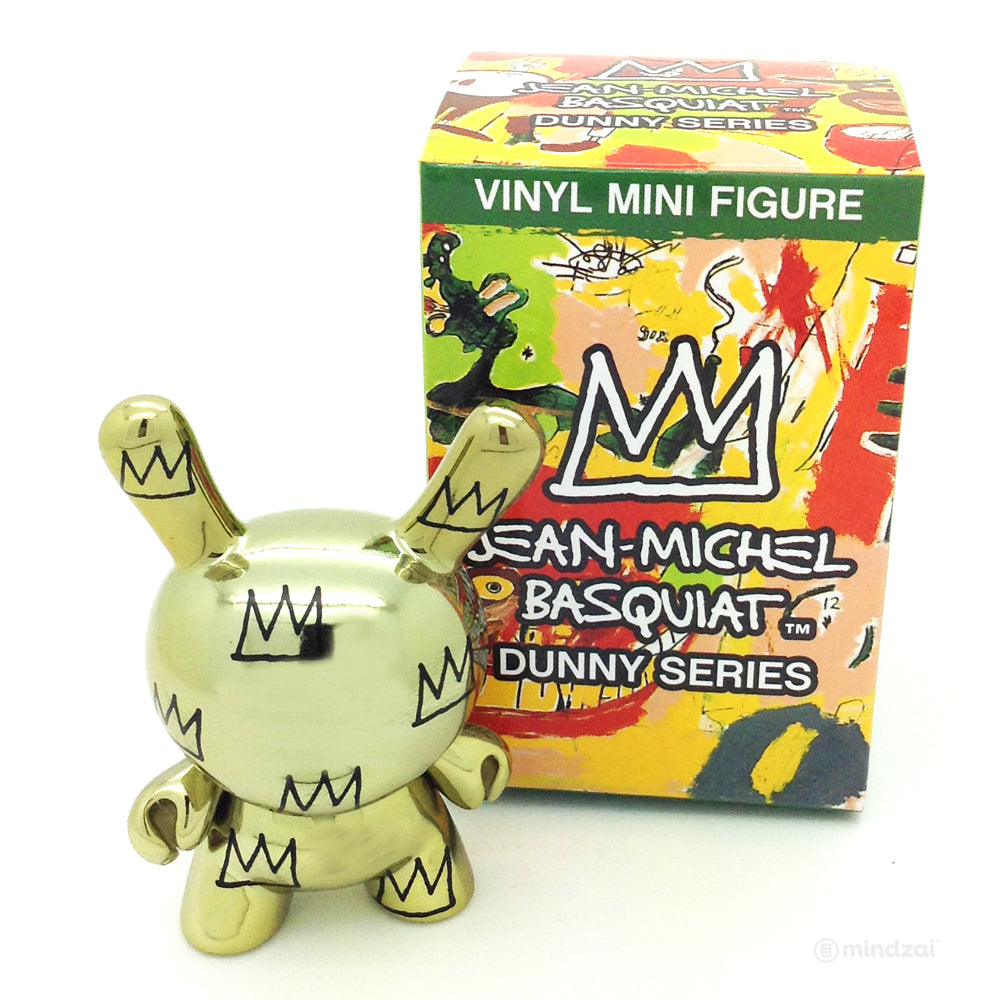 Jean Michel Basquiat Dunny by Kidrobot - Gold Crown Pattern (Case Exclusive)