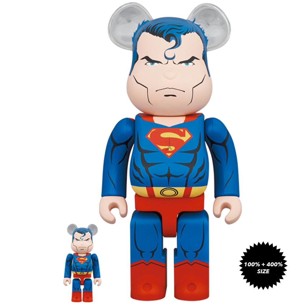 Superman (Batman: Hush Ver.) 100% + 400% Bearbrick Set by Medicom Toy