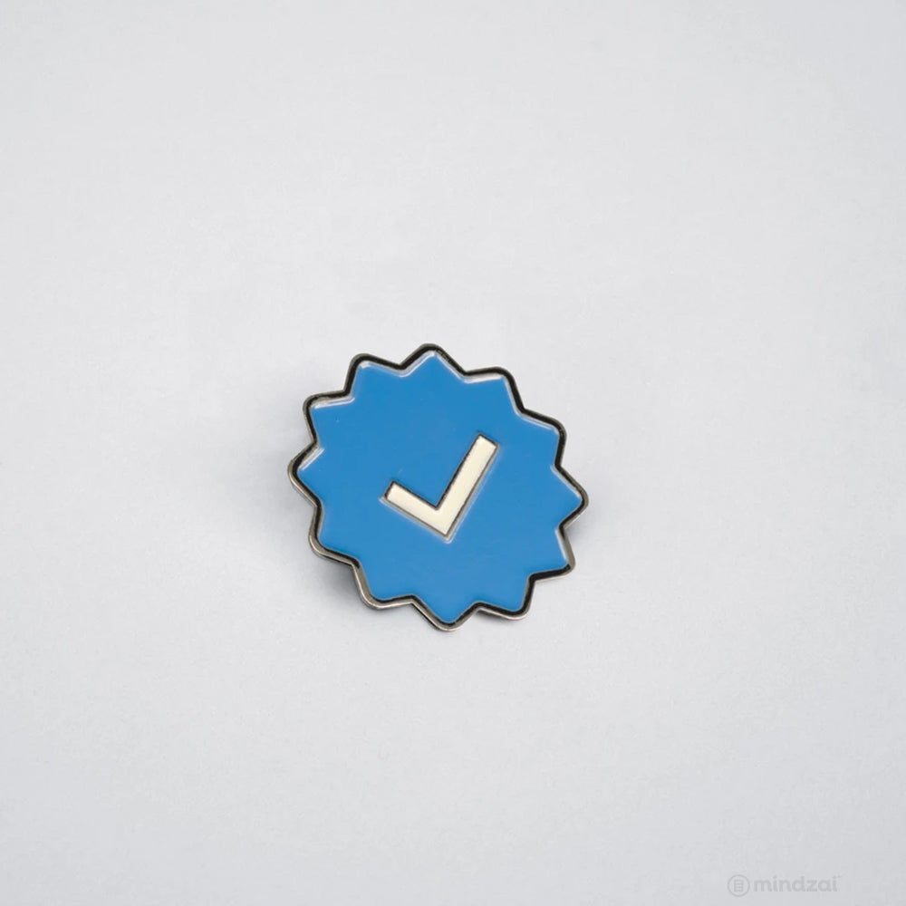 Blue Checkmark Enamel Pin by Superplastic