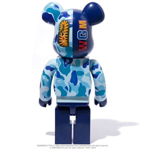 Bape Camo Shark BLUE WGM 1000% Bearbrick by Medicom Toy (Pre-owned