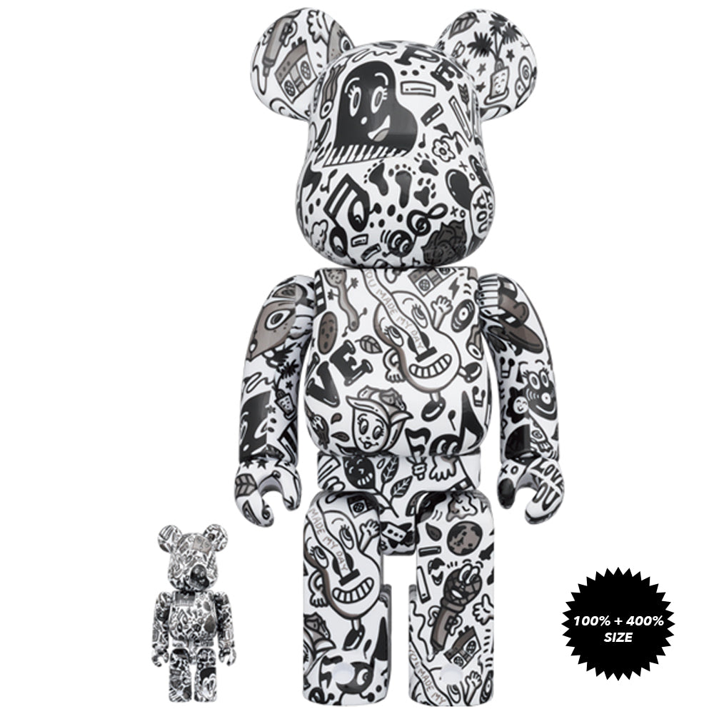 Chocomoo 100% + 400% Bearbrick Set by Medicom Toy