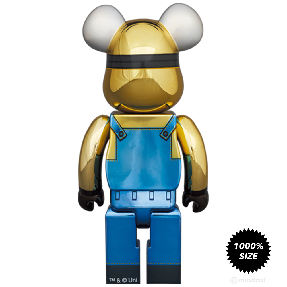 Dave Minion (Chrome Ver.) 1000% Bearbrick by Medicom Toy