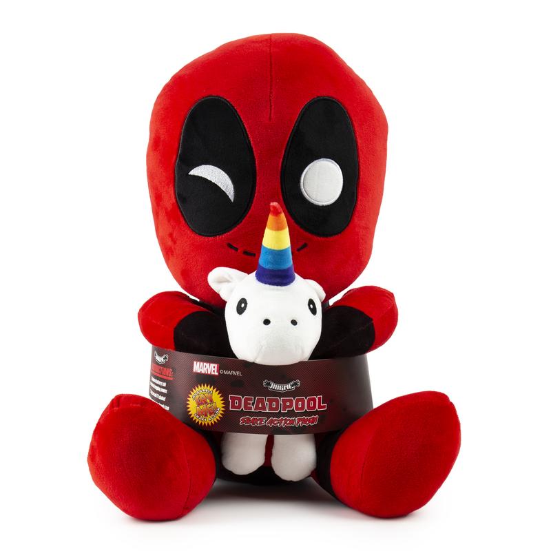 *Special Order* Deadpool Riding a Unicorn HugMe Vibrating Plush by Marvel x Kidrobot