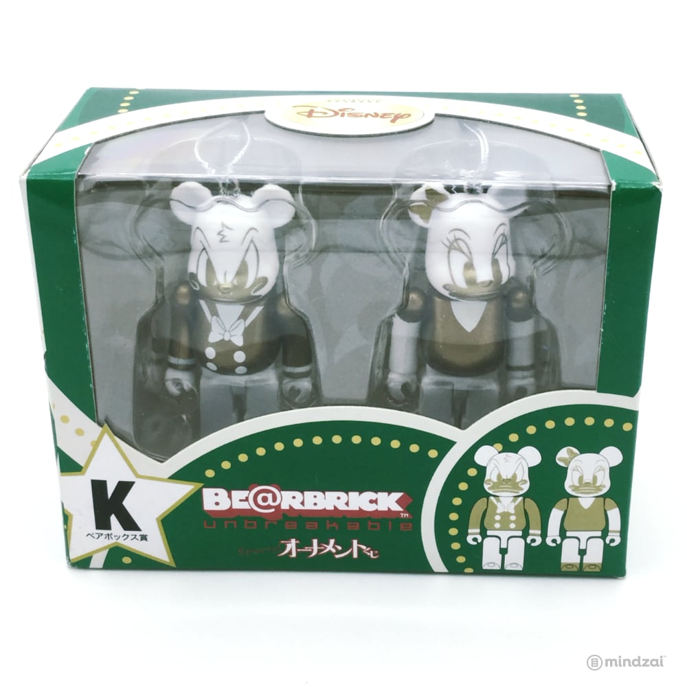 Disney Bearbrick Unbreakable Happy Kuji Set K - Donald Duck and Daisy Duck  2-Pack G+W Version