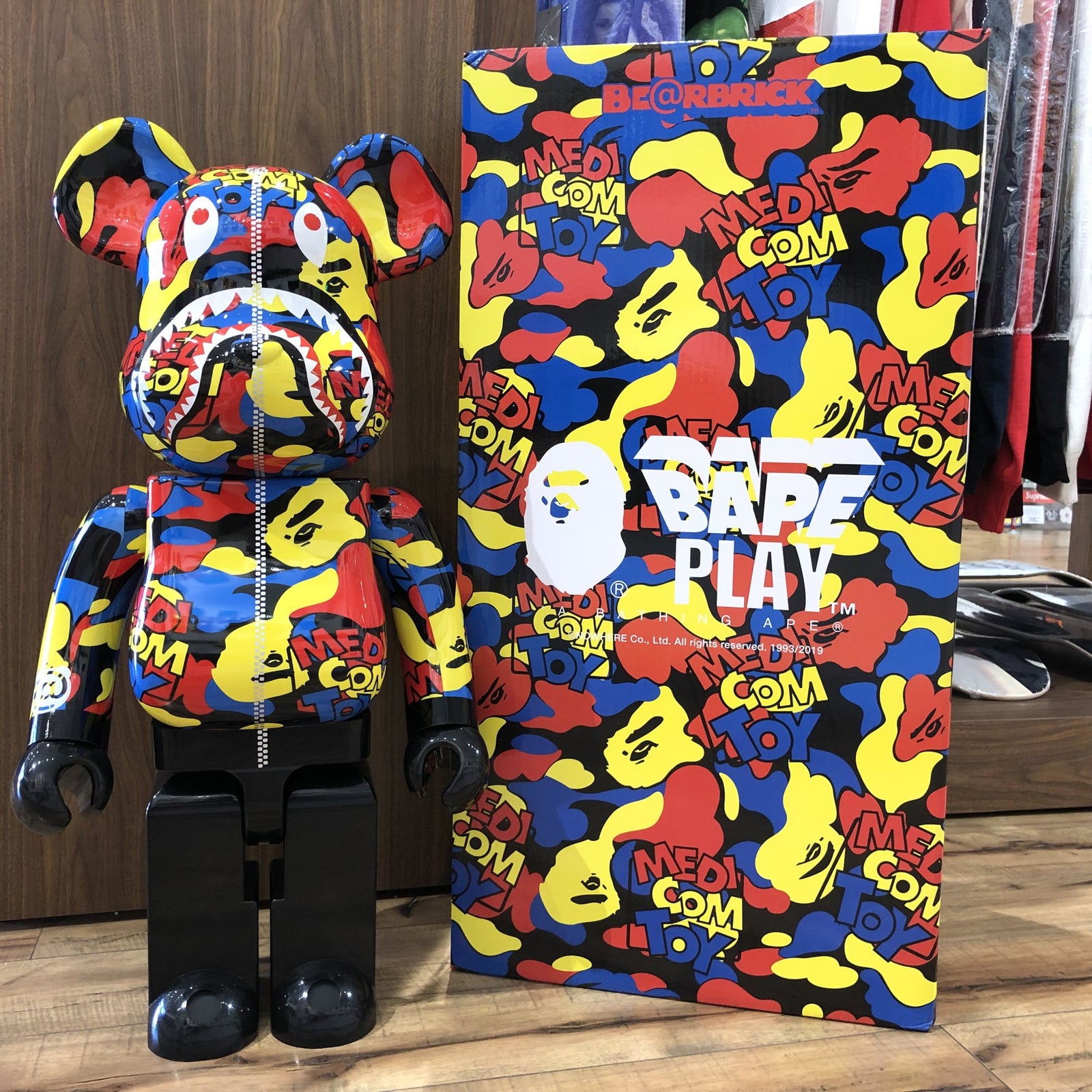 Bearbrick X BAPE Camo Shark Multicolor 1000%