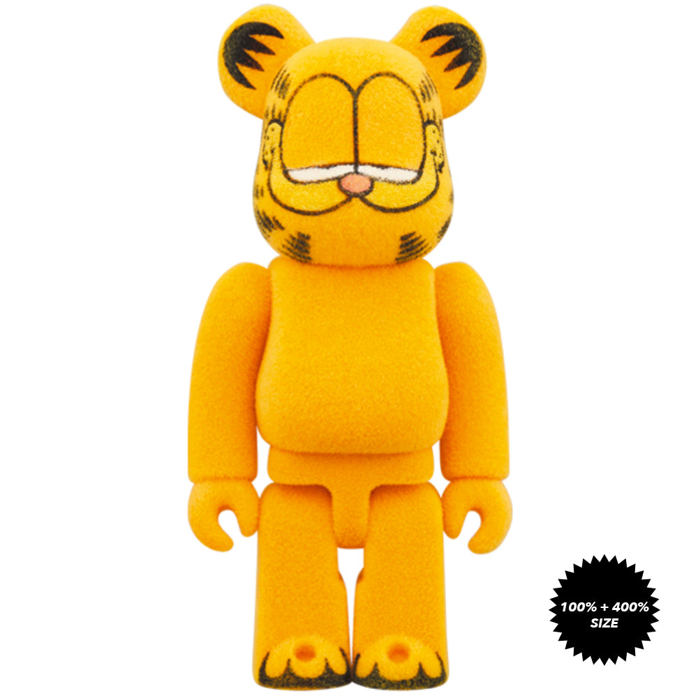 Garfield (Flocky Ver.) 100% + 400% Bearbrick Set by Medicom Toy