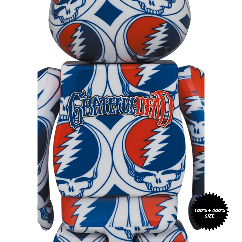 Grateful Dead (Steal Your Face) 100% + 400% Bearbrick Set by Medicom Toy