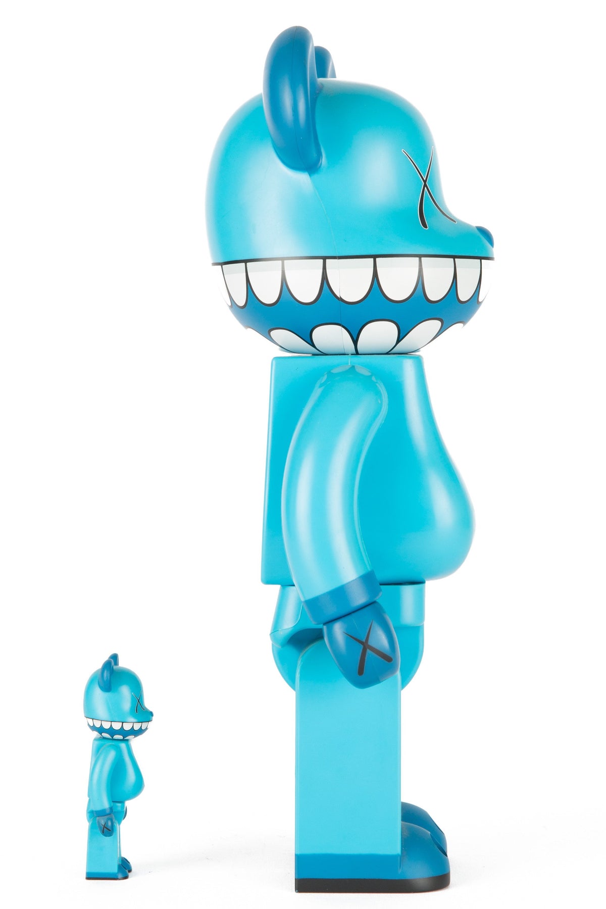 Bearbrick x a-nation KAWS Chompers 100% & 400% Set Blue