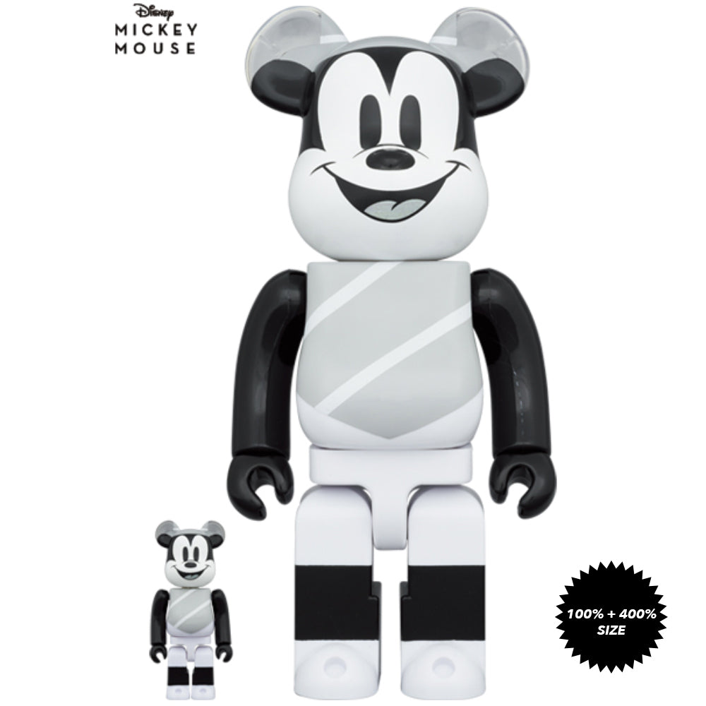 Hat and Poncho Mickey 100% + 400% Bearbrick Set by Medicom Toy